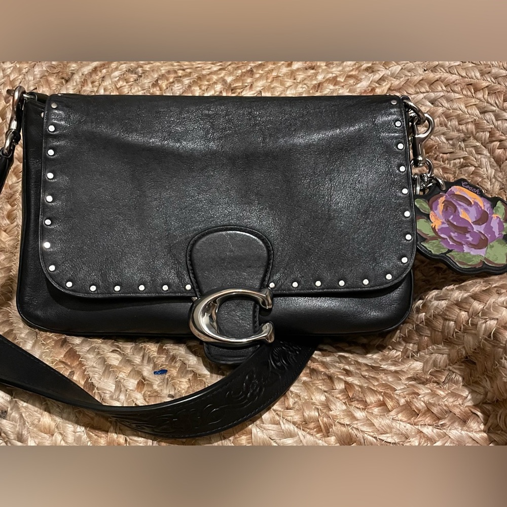 Coach Black Soft Tabby with Rivets and Special Crossbody Strap
